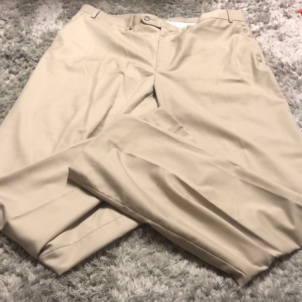 Lauren Ralph Lauren Womens Dress Slacks Kaki Straight Leg Petite 36x34